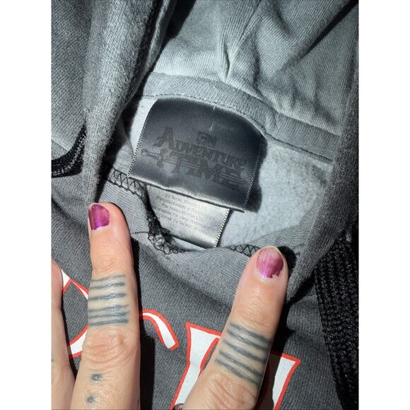 Adventure Time Marceline And The Fries Hoodie Medium grey mineral wash XL Y2K - Picture 3 of 4